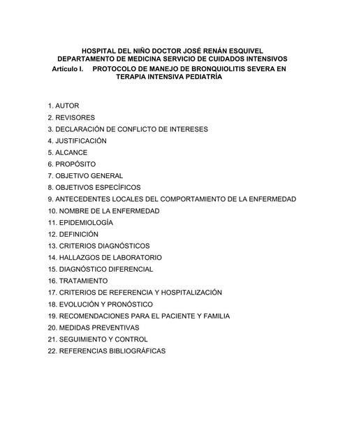 Protocolo de Manejo de Bronquiolitis Severa en Terapia Intensiva Pediatría 