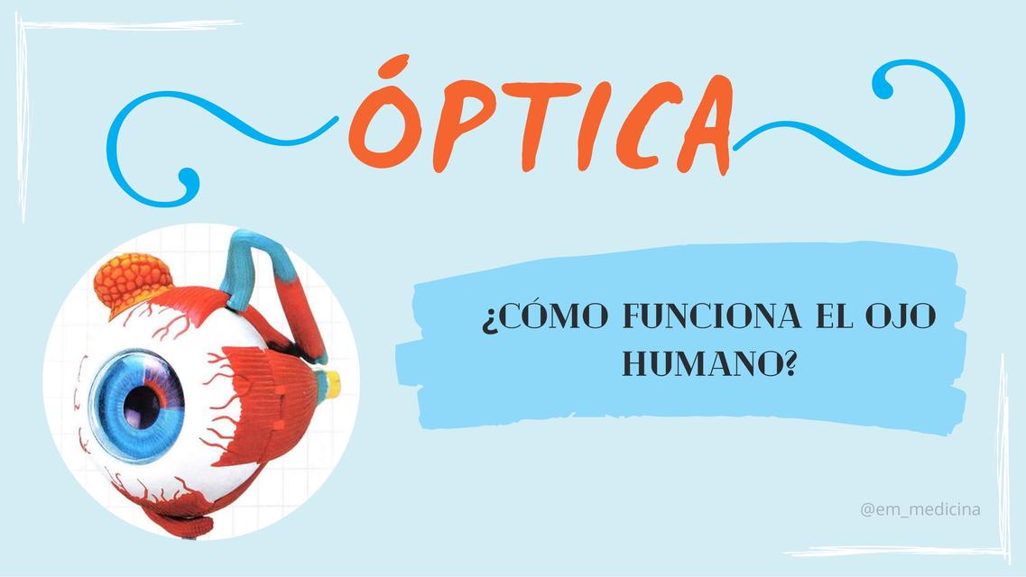 Óptica, ¿como funciona el ojo humano?