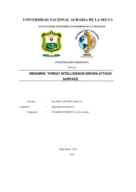 Resumen: Threat Intelligence-Driven Attack Surface