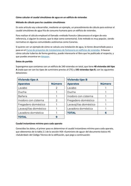 Cómo Calcular el Caudal Simultáneo en un Edificio de Viviendas 