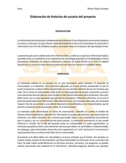 Elaboración de Historias de Usuario del Proyecto