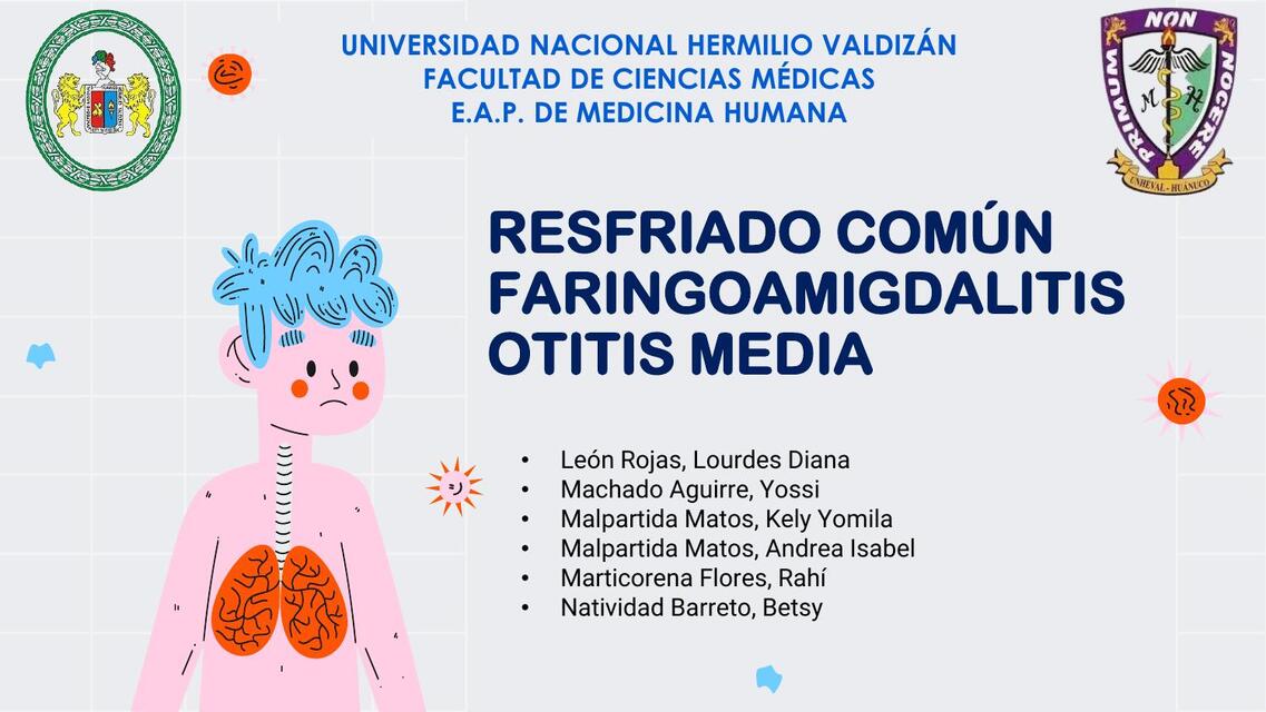 Resfriado común faringoamigdalitis otitis media 