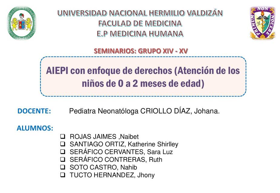 AIEPI con enfoque de derechos (Atención de los niños de 0 a 2 meses de edad) 