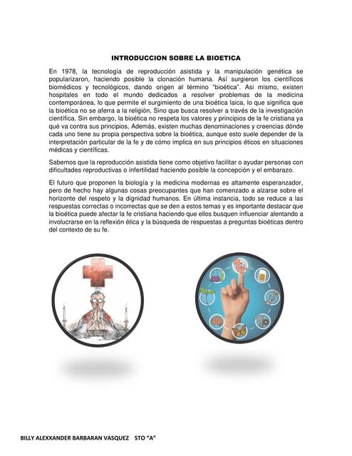 Introducción sobre la bioética  