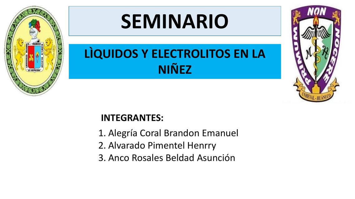 Liquidos y electrolitos en la niñez 