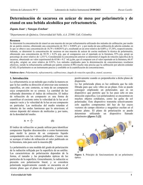 Informe - Polarimetría y Refractometría