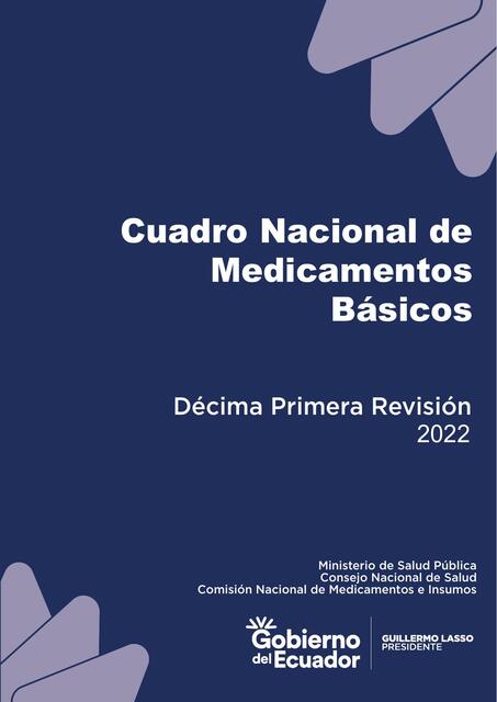 Libro Cuadro Medicamentos Basicos 11a revision