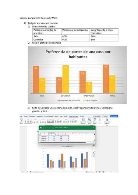 Colocar por gráficos dentro de Word