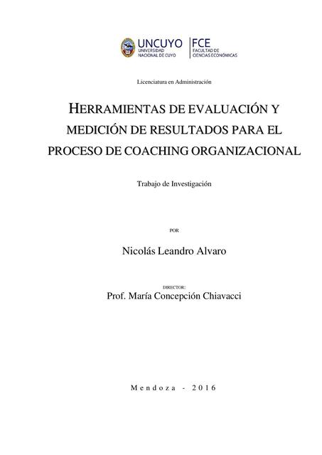 Herramientas de Evaluación y Medición de Resultados para el Proceso de Coaching Organizacional 