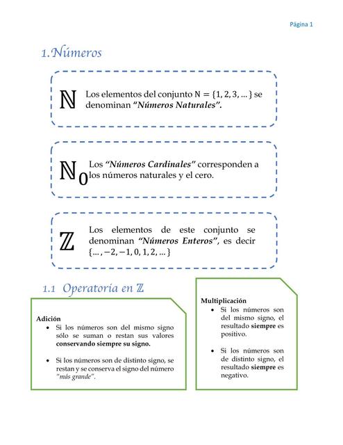 Resúmen Números y Proporcionalidad