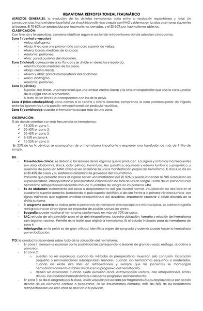 Hematoma Retroperitoneal Traumático 