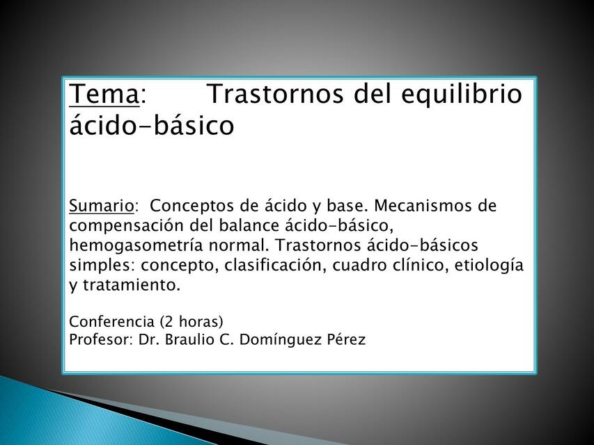 Trastornos Equilibrio Acido Básico