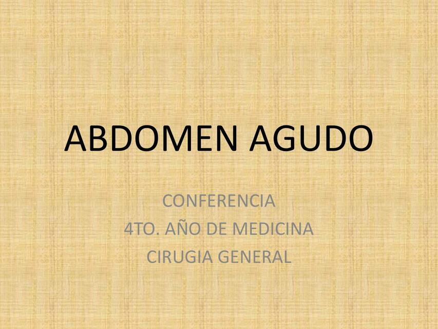 Abdomen Agudo