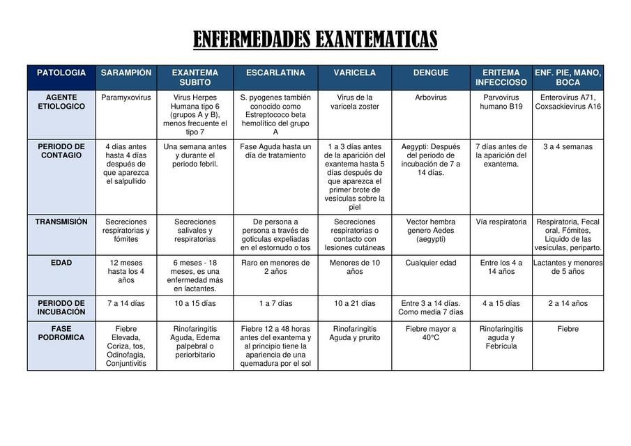 Enfermedades exantematicas 