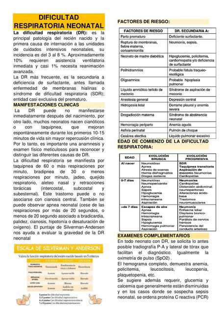 Dificultad respiratoria neonatal