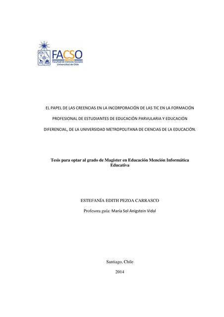 El papel de las creencias en la incorporación de las TIC en la formación profesional