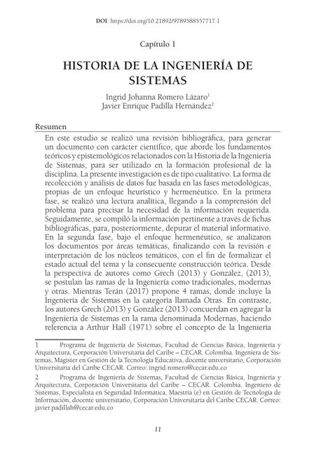 Ingeniería de sistemas e informática Historia de la ingeniería de