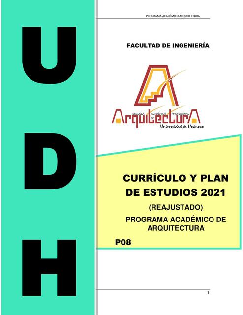 Currículo y Plan de Estudios PRE UDH