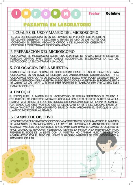 Informe de pasantía en laboratorio