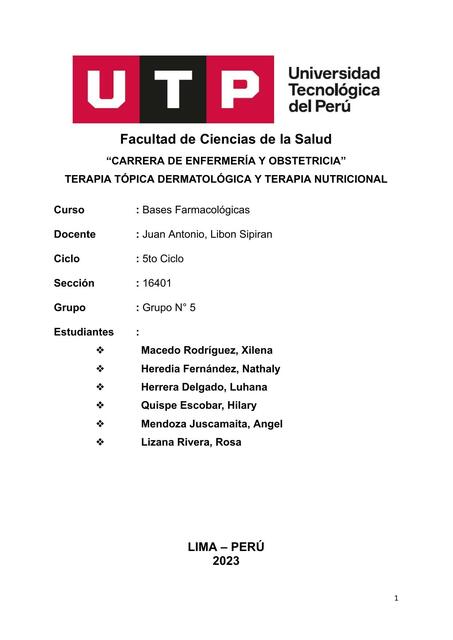 Terapia tópica dermatológica y terapia nutricional