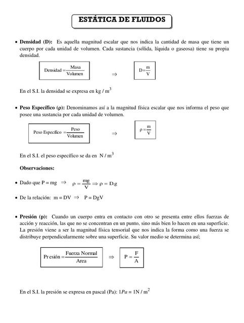 Estática de fluidos 