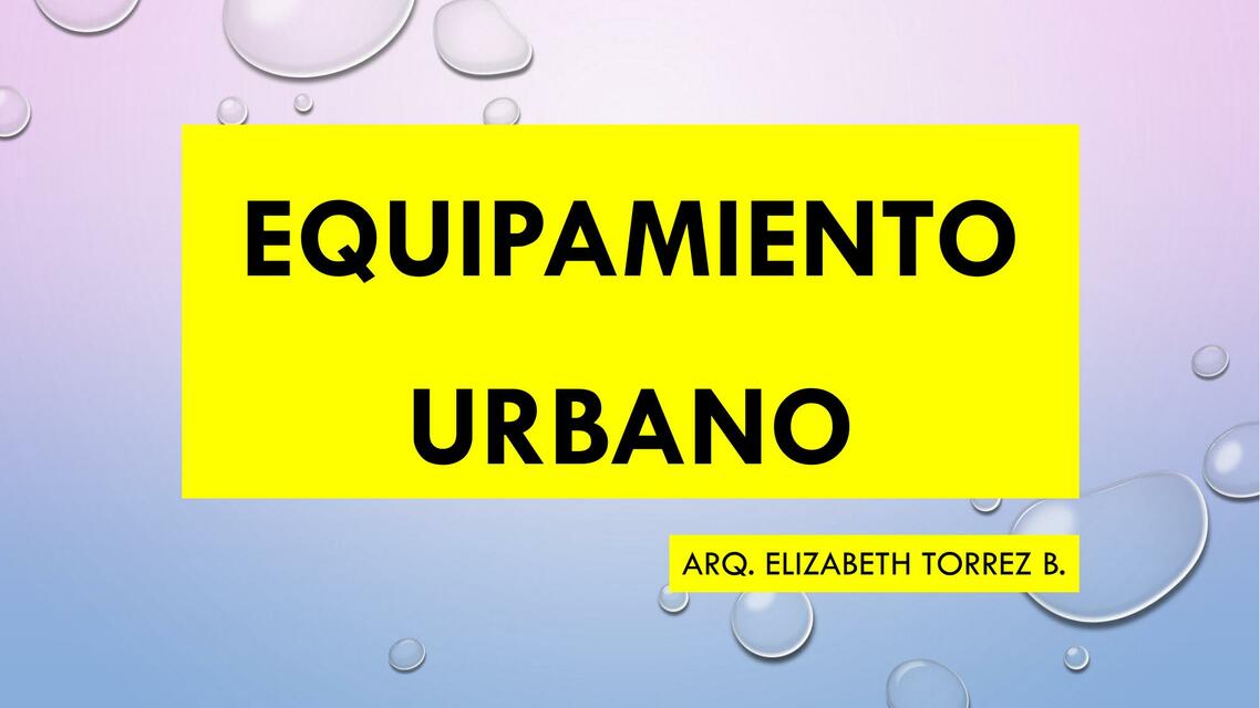 Equipamiento urbano