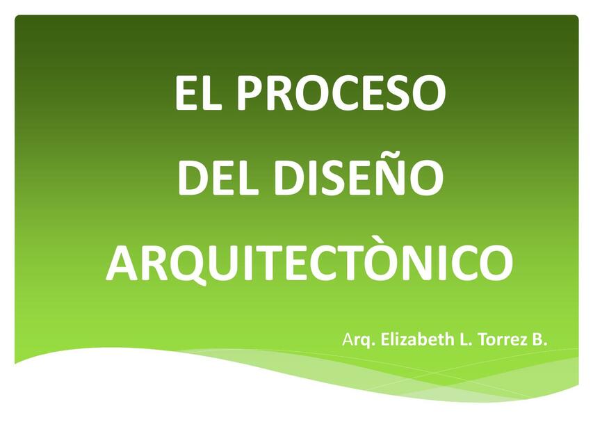 El proceso diseño arquitectónico