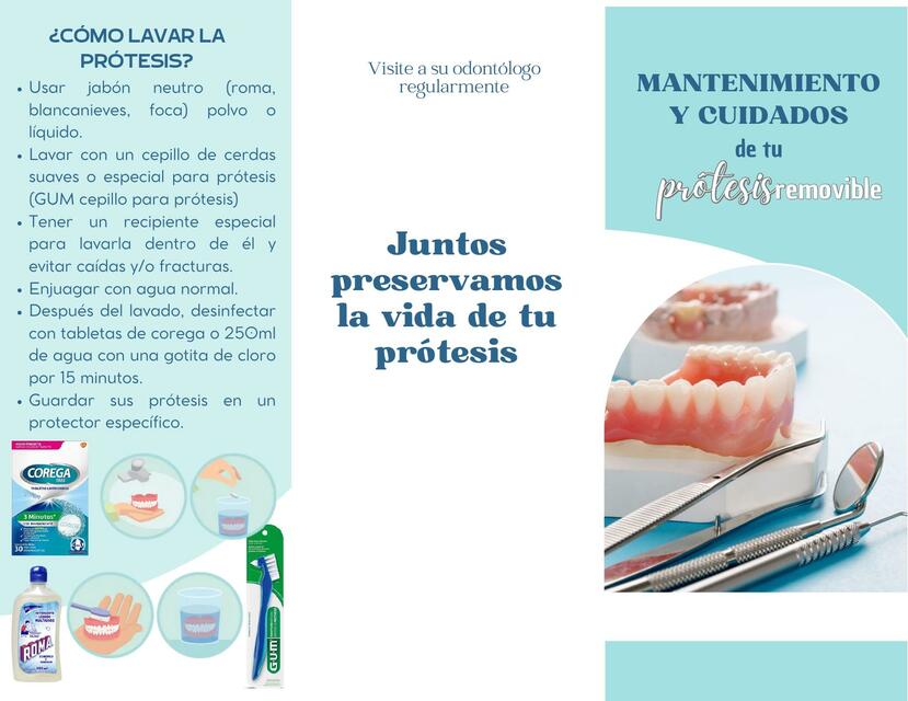 Mantenimiento y cuidado de la prótesis dental