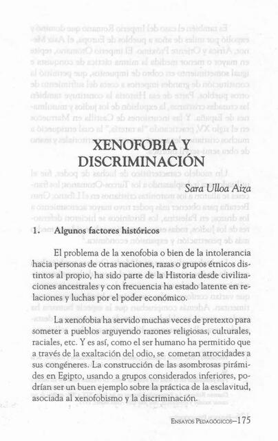 Xenofobia y Discriminación