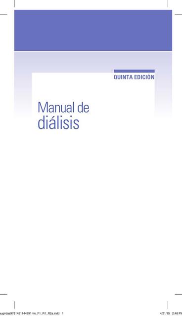 Manual de dialisis 5 ed