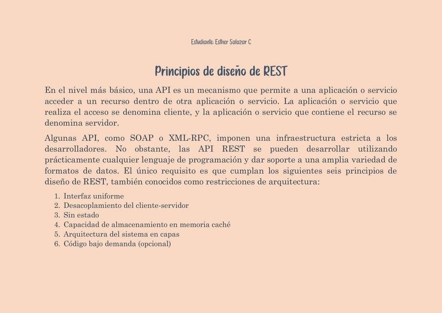 Flashcards de Principios de diseño de REST | Por developer.ishtar | uDocz