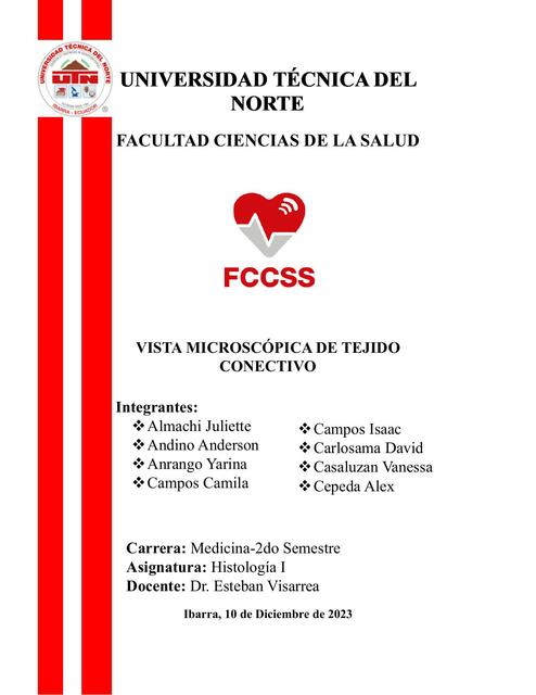 Informe de laboratorio Grupo 1 Histología I Tejidos