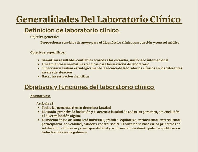 Generalidades de laboratorio clínico