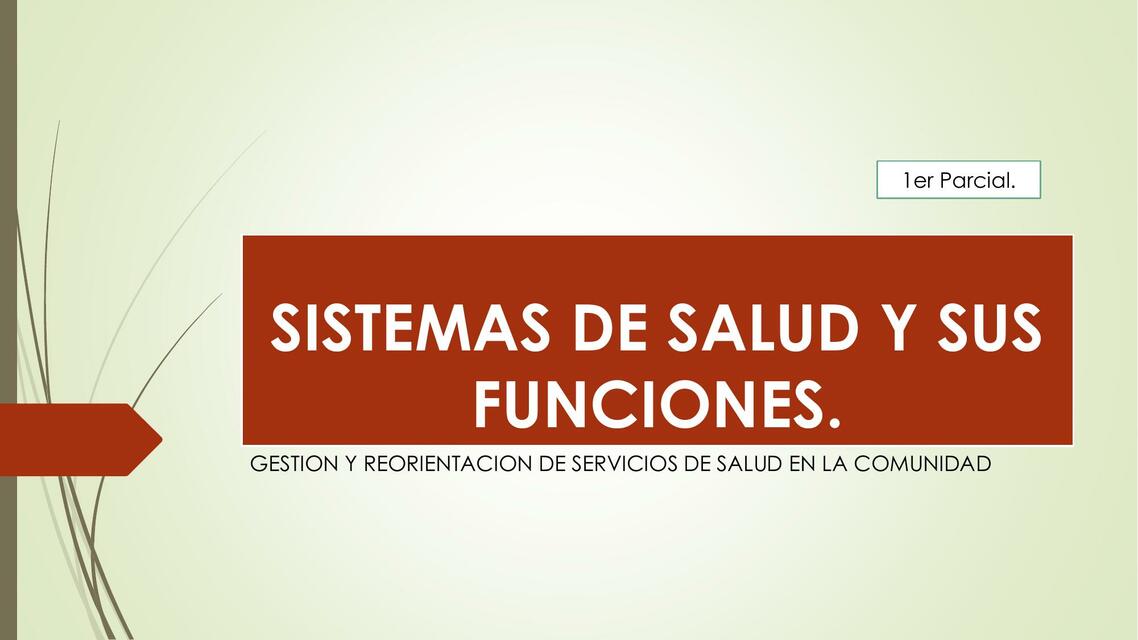 Sistemas de salud y sus funciones