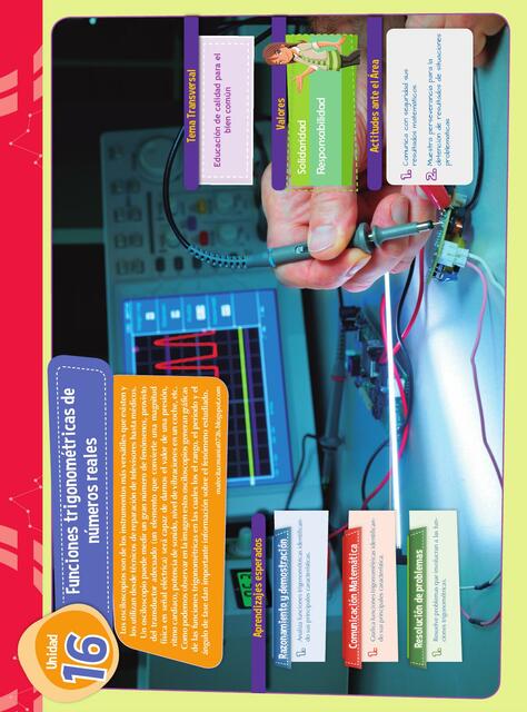 Capitulo 16 Actividades 5to año Solucionario Funciones trigonométricas de números reales 