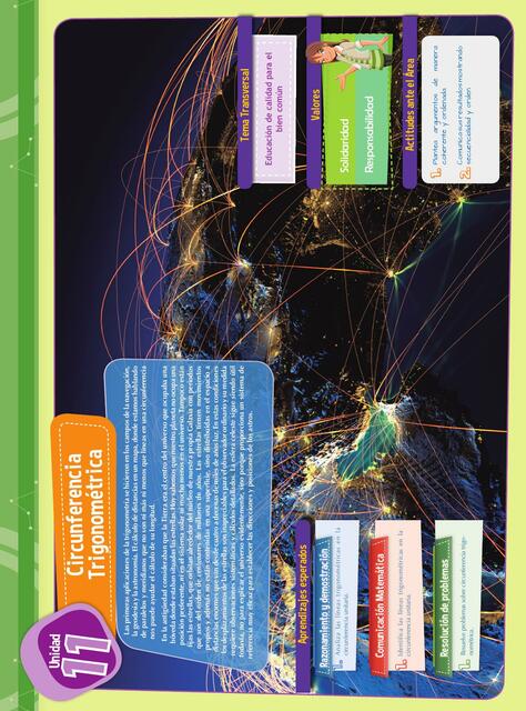 Capitulo 11 Actividades 5to año Solucionario circunferencia trigonométrica 
