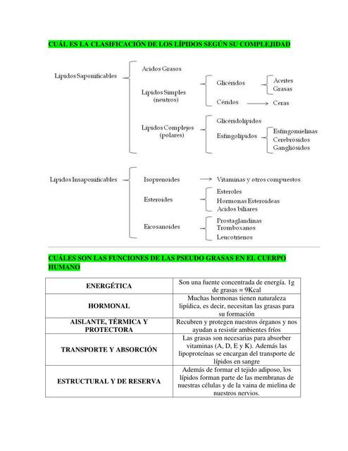 Cuál es la clasificación de los lípidos según su complejidad