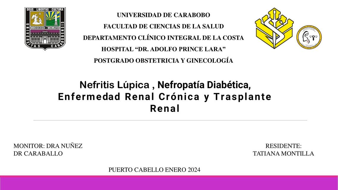 Nefritis Lúpica , Nefropatía Diabética, Enfermedad Renal Crónica y Trasplante Renal