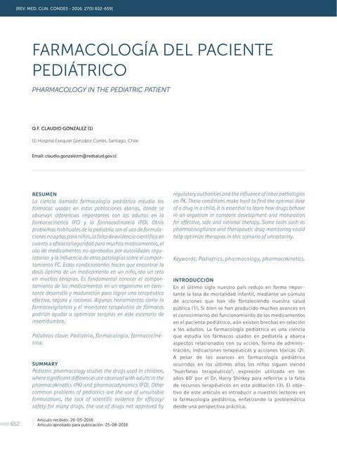 Farmacología del paciente pediatrico