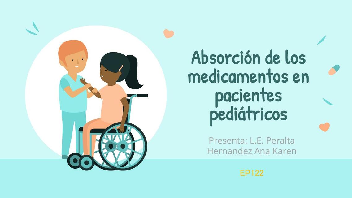 Absorción de los medicamentos en pacientes pediátricos