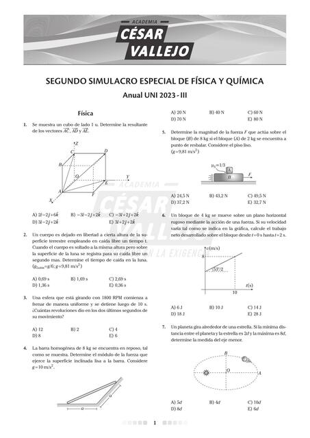 Segundo simulacro especial de física y química 