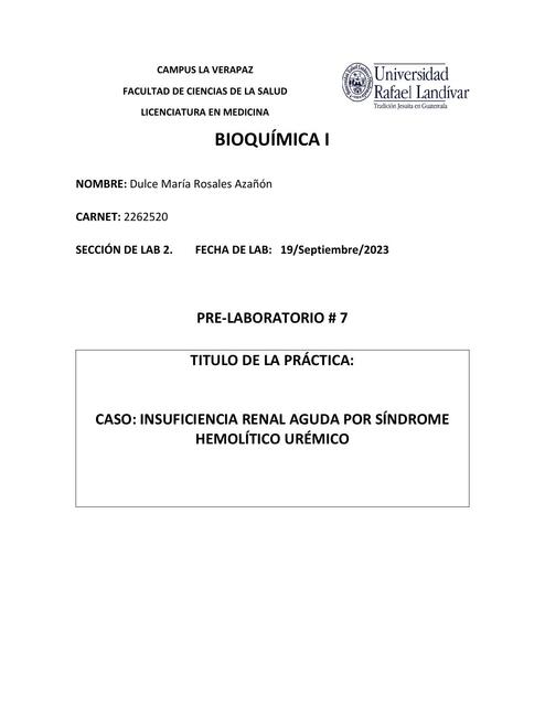 INSUFICIENCIA RENAL AGUDA POR SÍNDROME HEMOLÍTICO URÉMICO