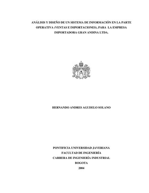 Análisis y Diseño de un Sistema de Información en la Parte Operativa