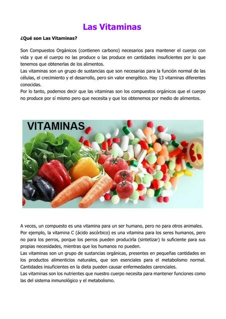 Las Vitaminas