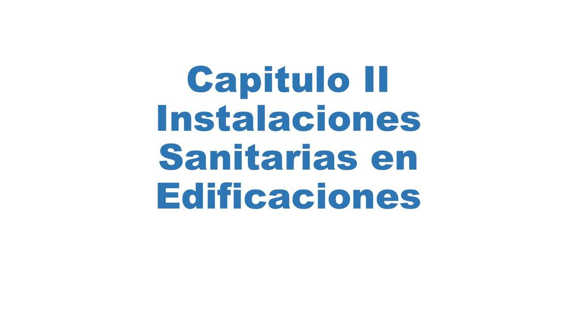 Instalaciones Sanitarias en Edificaciones 