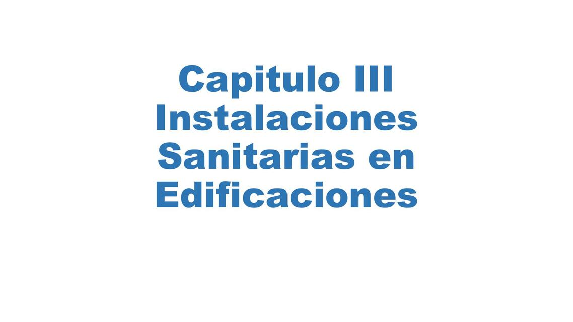 Instalaciones sanitarias en edificaciones 