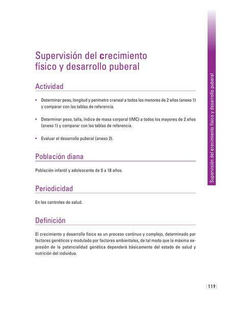 Supervisión del crecimiento físico y desarrollo puberal