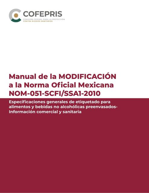 Manual de la modificacion a la norma ofician mexicana 