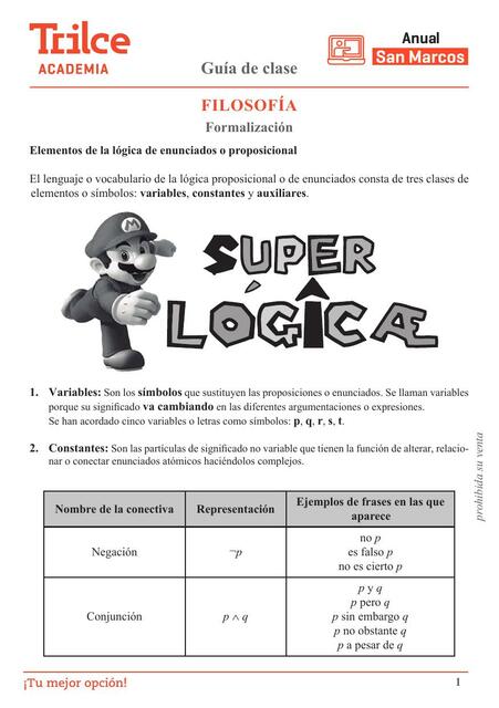 Elementos de la Lógica de Enunciados o Proposicional 