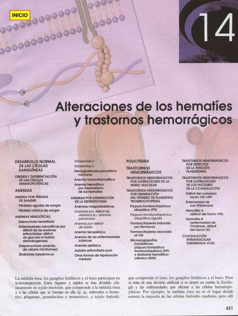  Alteraciones de los hematíes y trastornos hemorrágicos